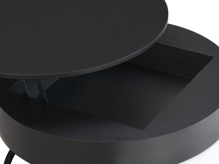 Modern Round Lift-Top Nesting Coffee Tables With 2 Drawers