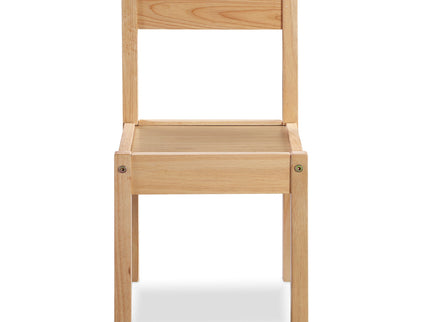 Della - 3 Piece Solid Wood Kids Table & Two Chair Set - Natural