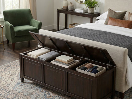 Connaught - Large Storage Bench Trunk - Dark Brown