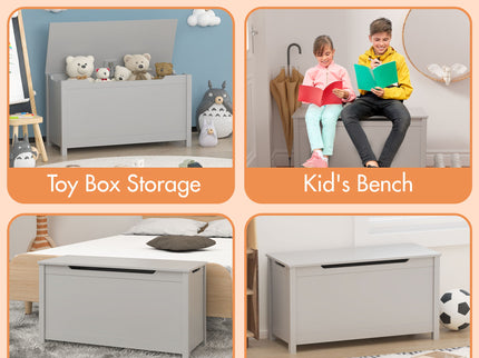 Toy Box Storage With Safety Hinged Lid