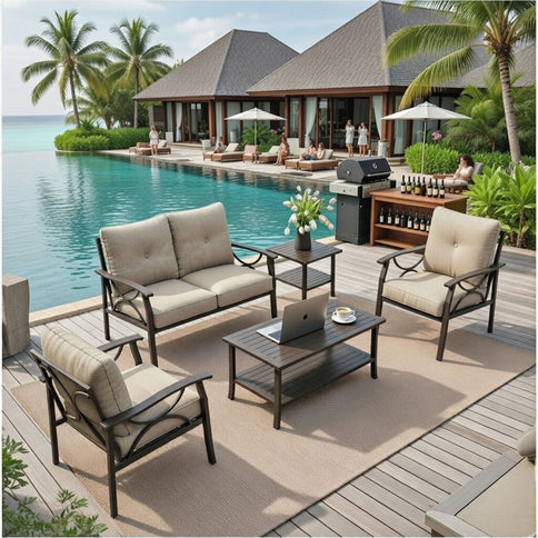 Patio Furniture Set & Coffee Table For Backyard