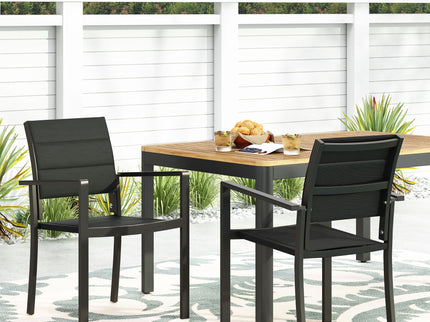 Baird - Outdoor Mesh And Aluminum Dining Chairs - Black
