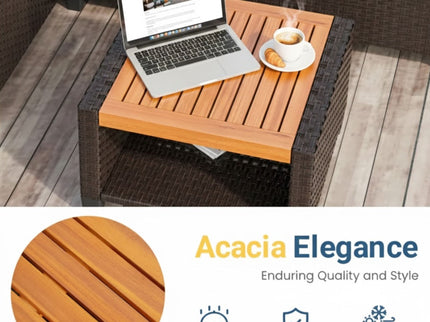 L-Shaped Patio Set With Cushions And Storage Table