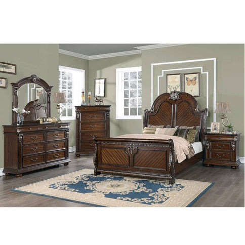 Queen Size Bed Panel Headboard And Footboard - Brown