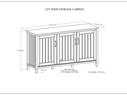 Lev - Wide Storage Cabinet - Smoky Brown