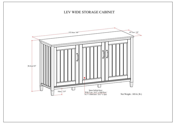 Lev - Wide Storage Cabinet - Smoky Brown