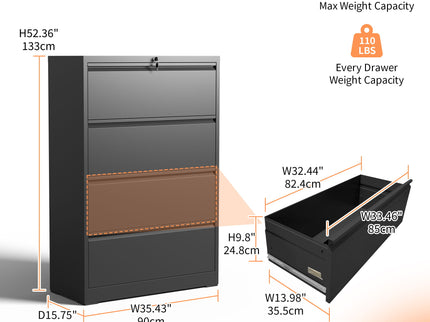 Premium Drawer Metal Lateral File Cabinet With Lock