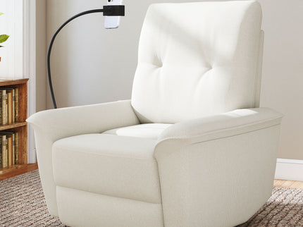 270° Power Swivel Rocker Recliner Chair With Phone Holder, Electric Glider Reclining Sofa With USB Ports For Living Room Bedroom - Beige
