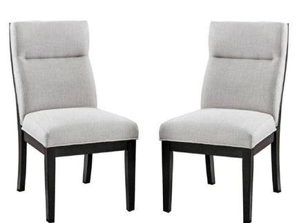 2 Tone Chairs With Tapered Legs (Set of 2) - Beige / Black / Black