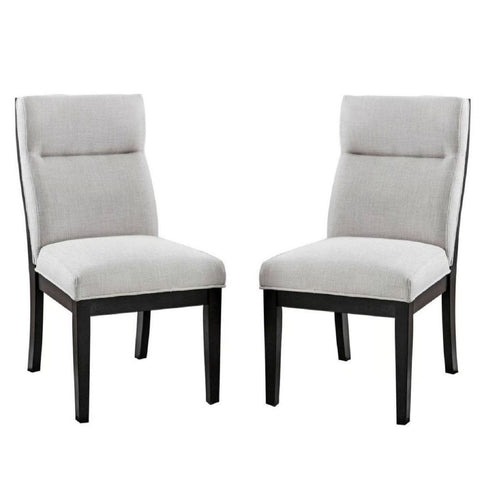 2 Tone Chairs With Tapered Legs (Set of 2) - Beige / Black / Black