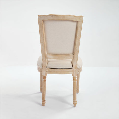 Dining Chairs Upholstered With T - Shaped Back (Set of 2) - Beige