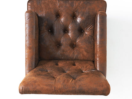 Vitality - Club Chair With Button Tufted Diamond Stitching And Turned Legs