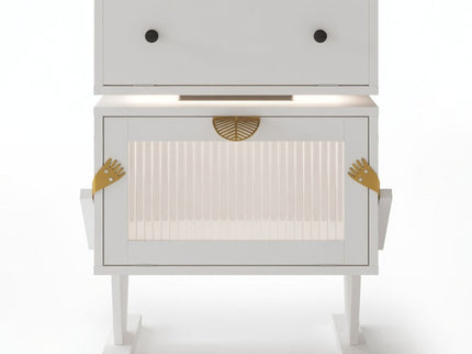 Robot LED Nightstand With 360° Rotating Drawer