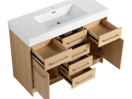 Freestanding Bathroom Vanity With Resin Sink, Soft-Closing Doors And Drawers