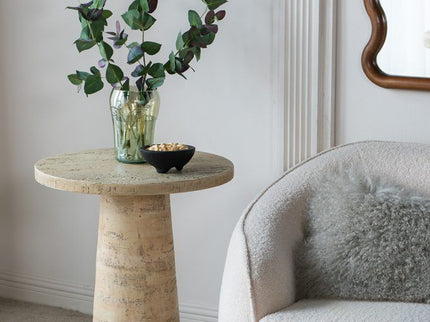 Round Side Table With Pedestal Base