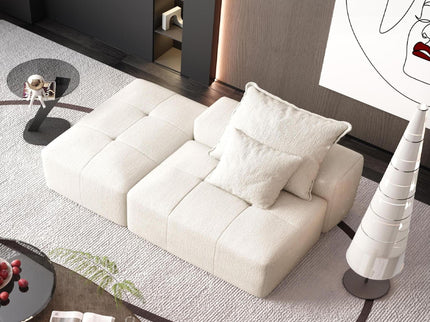 Modern Oversized Modular Sectional Sofa, Sparkling Fabric Soft Cushions With 2 Pillows