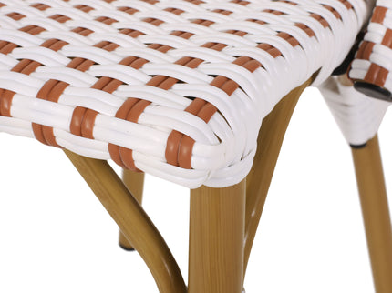 Outdoor Rattan And Aluminum French Bistro Chairs Set