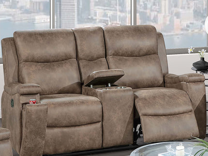 Modern Manual Motion Living Room Set With Hidden Cup Holders