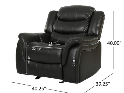 Classic Design Recliner, Upholstery Recliner, Glider Recliner - Black Berry