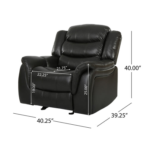 Classic Design Recliner, Upholstery Recliner, Glider Recliner - Black Berry