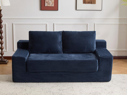 Comfortable Deep Seat Loveseat Sofa Bed, Reversible Cushion With Pillows
