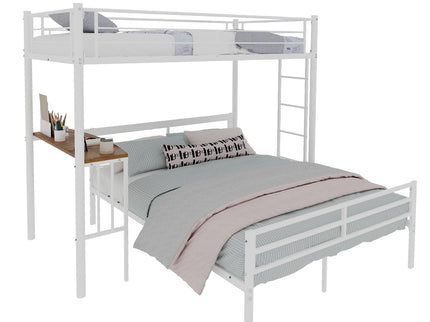 Bunk Bed With Built In Desk & Guardrail Frame