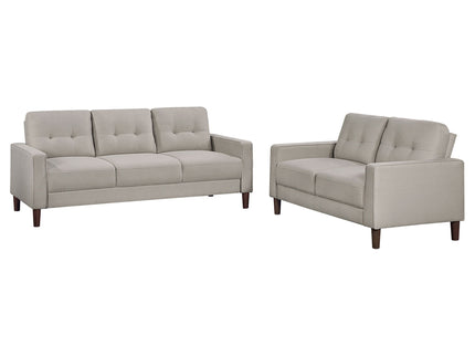 Harvey - 2 Piece Upholstered Tufted Sofa Set - Beige