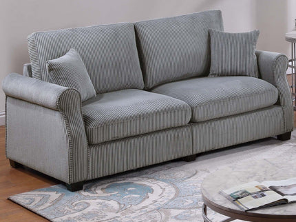 Contemporary 2 Piece Sofa Set With Matching Pillows