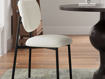 Modern Upholstered Dining Chairs With Metal Legs (Set of 2) - Beige