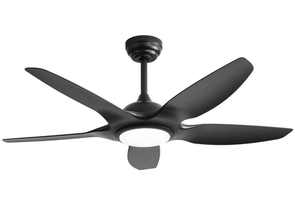 Ceiling Fan With Dimmable LED Light And Remote Control, 5 Blades DC Motor - Black