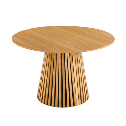 Extendable Pedestal Multifunctional Dining Table - Oak