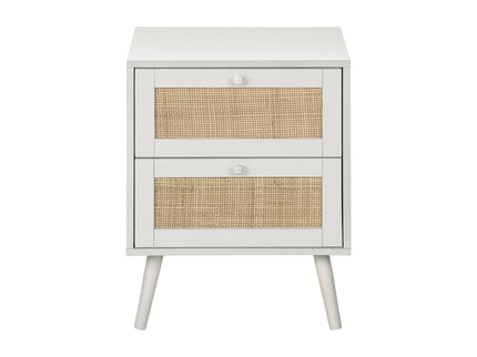 Accent Table & Storage Drawers - White