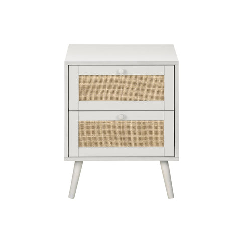 Accent Table & Storage Drawers - White