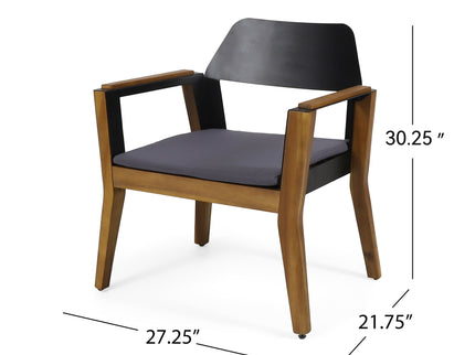Soho - Transitional Style Outdoor Club Chair (Set of 2) With Cushions - Teak