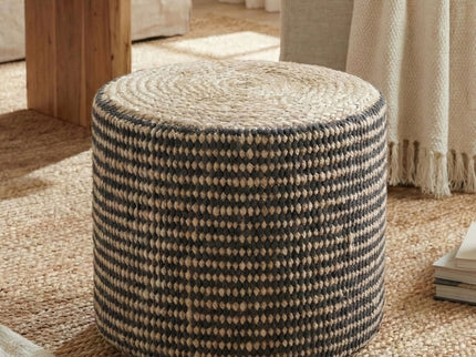 Larissa - Handcrafted Round Braided Pouf