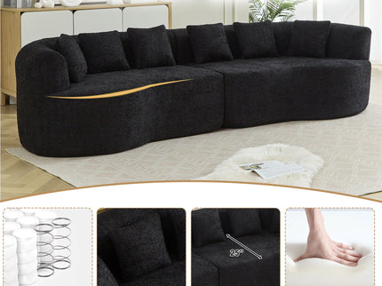 Curved Sectional Sofa With 6 Pillows