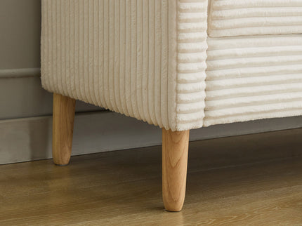 Upholstered Corduroy Flip Top Storage Bench For Living Room