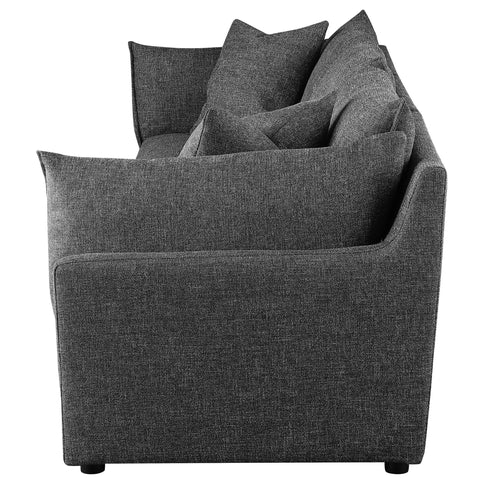 Tomasina - Modular Sofa With Cushions And Padded Arms - Black
