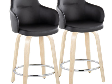 Boyne - Contemporary Fixed Height Counter Stool & Swivel With Round Footrest (Set of 2)