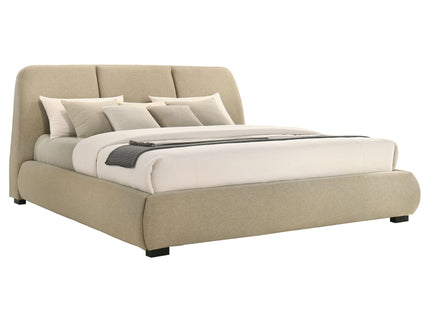 Modern Upholstered Platform Bed With Tufted Headboard