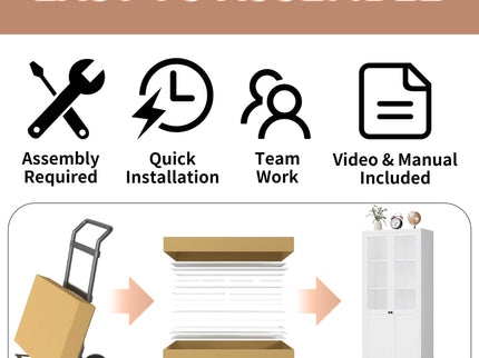 Tall Metal Kitchen Pantry Cabinet With Adjustable Shelves And Silent Magnetic Doors - White