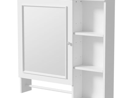 Wall Mounted Bathroom Storage Cabinet, Medicine Cabinets With Large Mirror Door, Adjustable Shelves And Three Open Storage Levels(Not Include Bathroom Vanity)