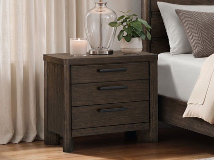 3 Drawer Nightstand With USB - Dark Oak