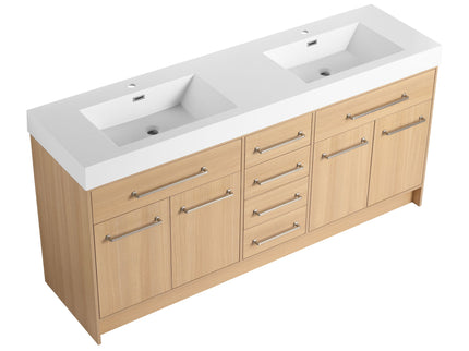 Freestanding Bathroom Vanity With Resin Sink, Soft-Closing Doors And Drawers