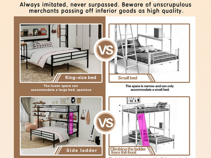 Bunk Bed With Built In Desk & Guardrail Frame