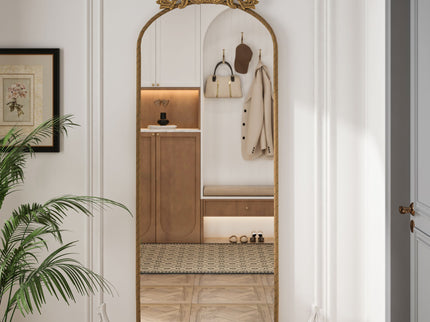 Vintage Arched Full Body Mirror, Wall Mounted For Living Room