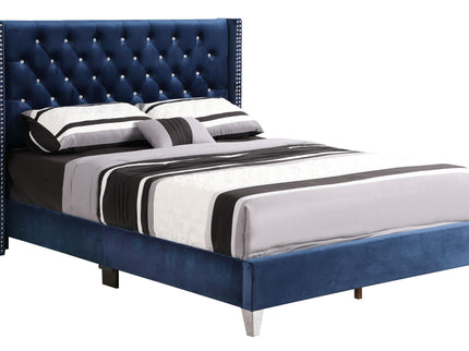 Upholstered Nailhead Trim Chic Bed