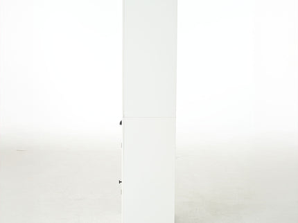 Retro Style 75'' Tall Display Shelf With Cabinet For Hallways Living Room Kitchen - White