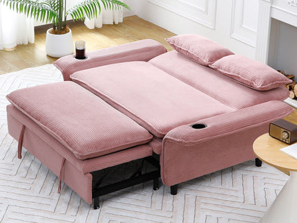 Modern Fabric Multi-Functional Sofa Bed With Adjustable Armrests And Backrests