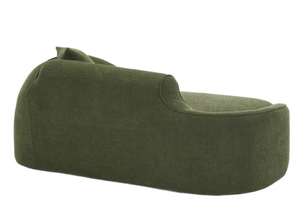 Compression Curved Chaise Longue Chair Indoor Loveseat Sofa Bed With Deep Seat And Pillow - Green
